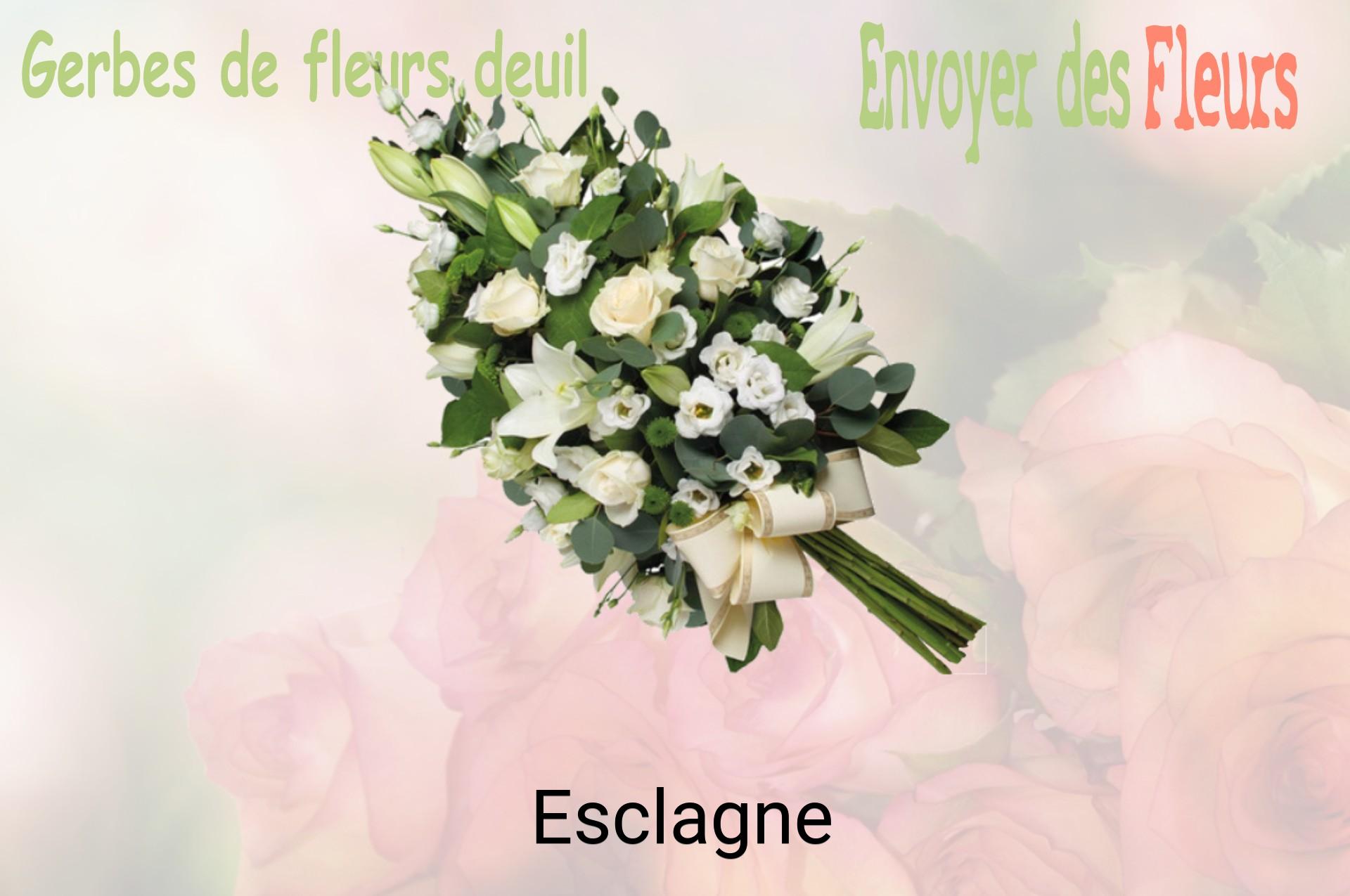 Gerbe de fleurs de deuil livrée à Esclagne